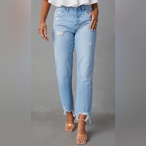 Flying Monkey Libby Distressed High Rise Straight Leg Jeans
